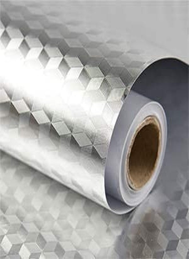 KIRFIZ 5 meter Self Adhesive Brushed Aluminum Look Contact Paper/sticker Film Vinyl Backing Waterproof Anti Greasy kitchen foil Peel Stick Removable Wallpaper Metallic Gloss Shelf Liner for Covering Counter Top - Image 2